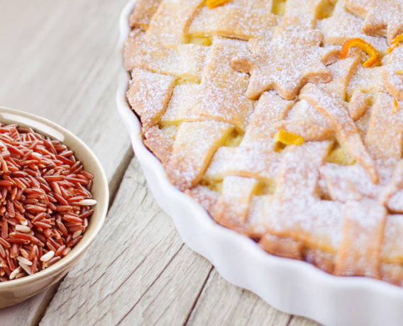 ricetta Farmo, pastiera con cuore di riso rosso, pastiera rivisitata da Maurizio De Pasquale