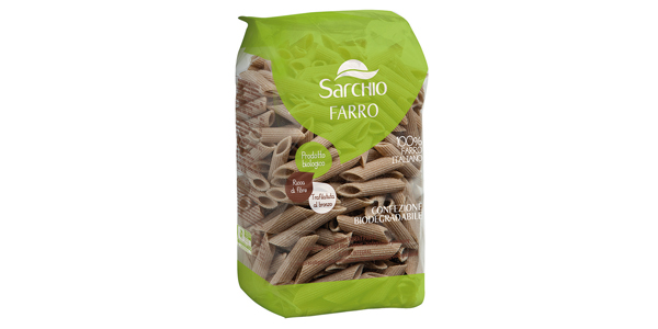 pasta biologica italiana Sarchio, con packaging biodegradabile al 100%, prodotto food Frigo Magazine