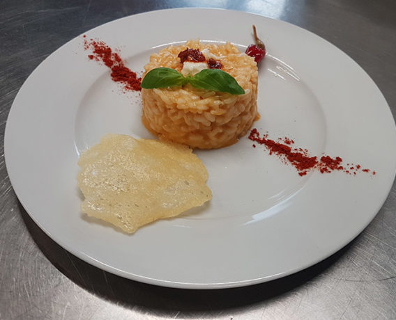 ricetta La Pila, risotto veloce con nduja e pinot bianco, ricetta della Accademia Italiana Chef, #alezionedirisoclassico