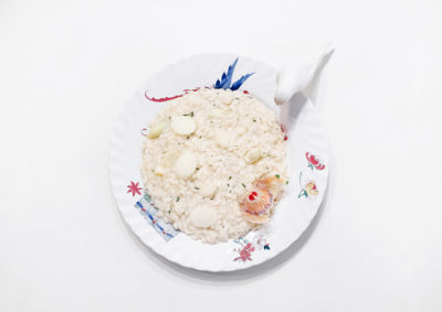ricetta La Pila, risotto agli asparagi bianchi e canocchie, ricetta di Angela Maci per scuola di cucina COOKiamo di Treviso, iniziativa #alezionedirisoclassico
