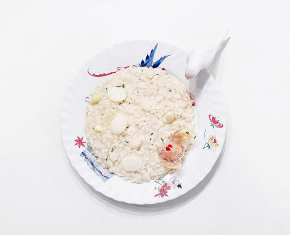 ricetta La Pila, risotto agli asparagi bianchi e canocchie, ricetta di Angela Maci per scuola di cucina COOKiamo di Treviso, iniziativa #alezionedirisoclassico