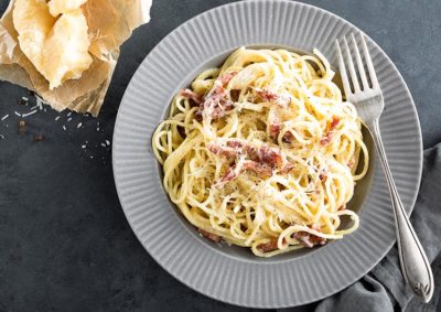 ricetta Carbonara, ricetta della tradizione gastronomica della regione Lazio, dalla scuola di cucina Mind di Roma.
